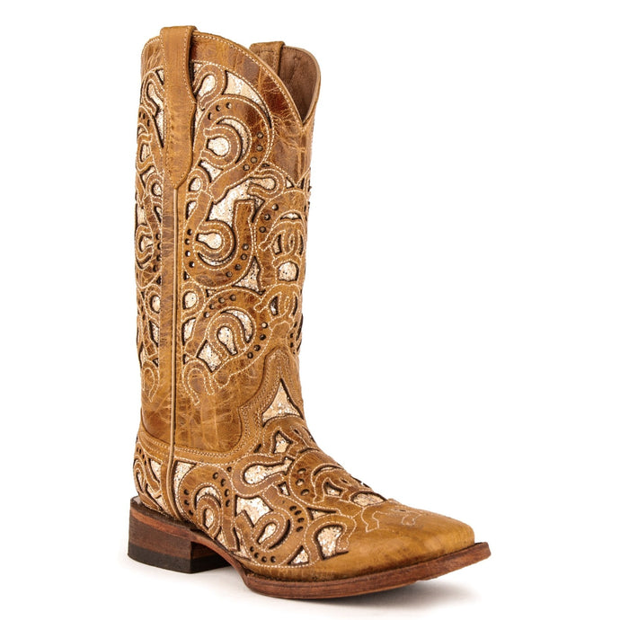 Ferrini Women's Horseshoe Leather Square Toe Boots 83093-15