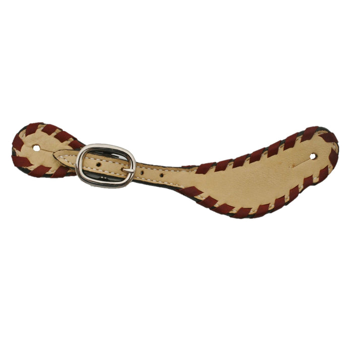 ALAMO Saddlery Ladies Spur Strap Palomino Overlay W/ Whip Lace A-382WH
