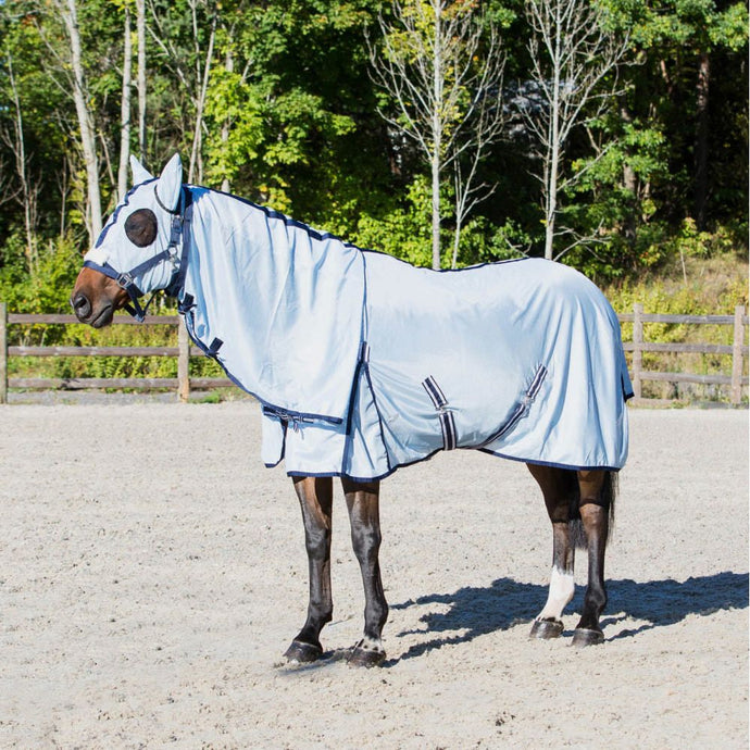 Equinavia Horze Freja Combo Cover All Fly Sheet With Mask - Light Blue