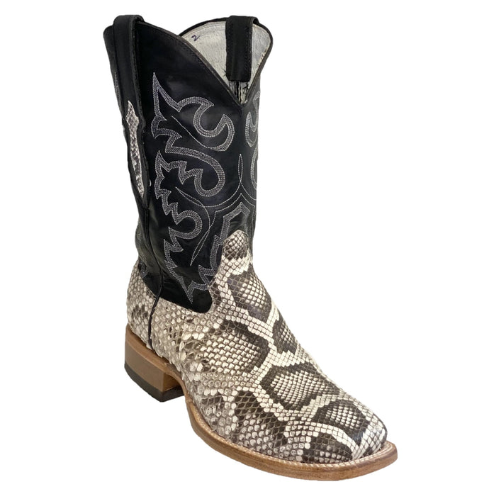 Cowtown Men's Natural Reticulated Python Square Toe Boots Q809